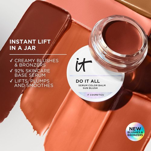 IT Cosmetics Do It All Serum Color Balm - Blendable Blush & Bronzer with 24HR Hydration, Hyaluronic Acid & Peptides - 0.63 oz