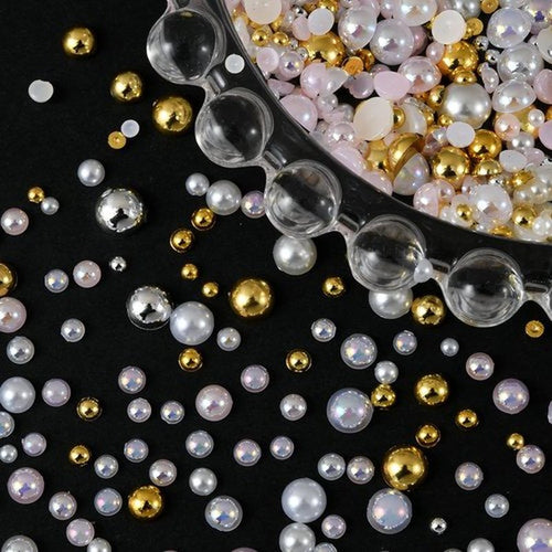 10000Pcs Nail Pearls, 3D Nail Charms, Flatback Pearls for Crafting, Charms for Nails Design