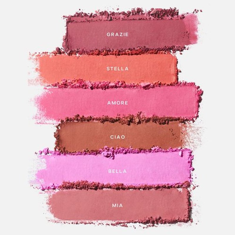 Saie SuperSuede Baked Blush - Talc-Free Powder Blush for Cheeks Infused with Hyaluronic Acid, Glycerin + Squalane - Hydrating Face Makeup for a Natural, Diffused Flush of Color - Mia (0.1 Ounce)