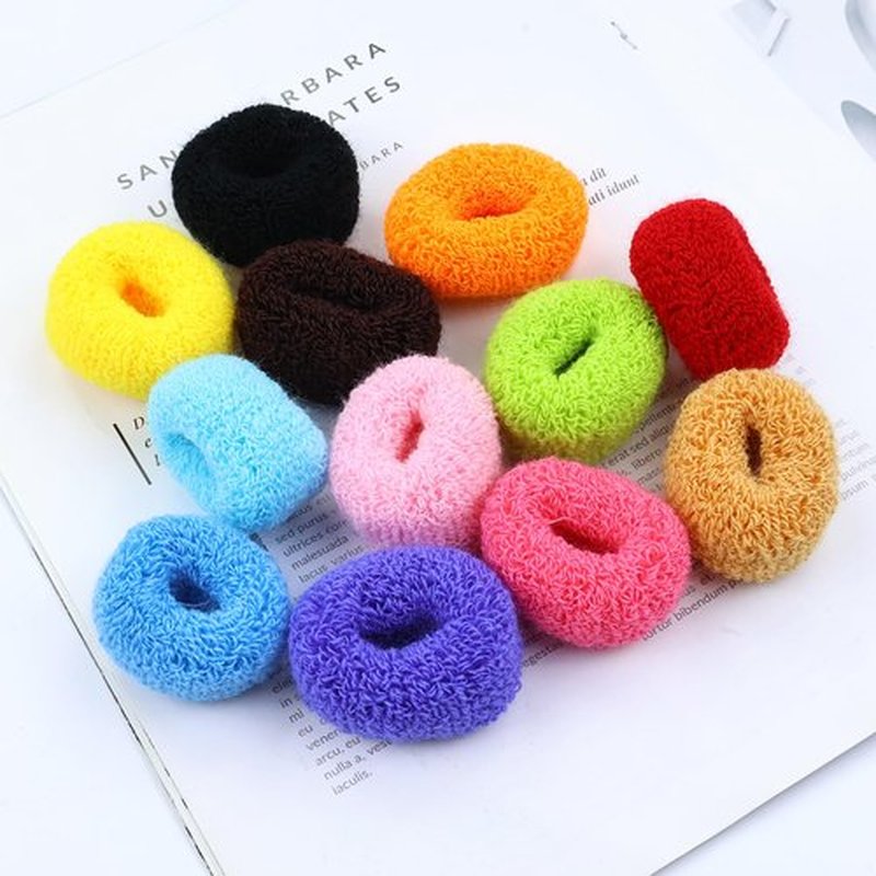 Dizila 36 Pieces Super Stretchy Knit Cloth Hair Ties Scrunchies Ponytail Holders Wool Loop Hair Elastics Accessories for Women Girls Teens Kids