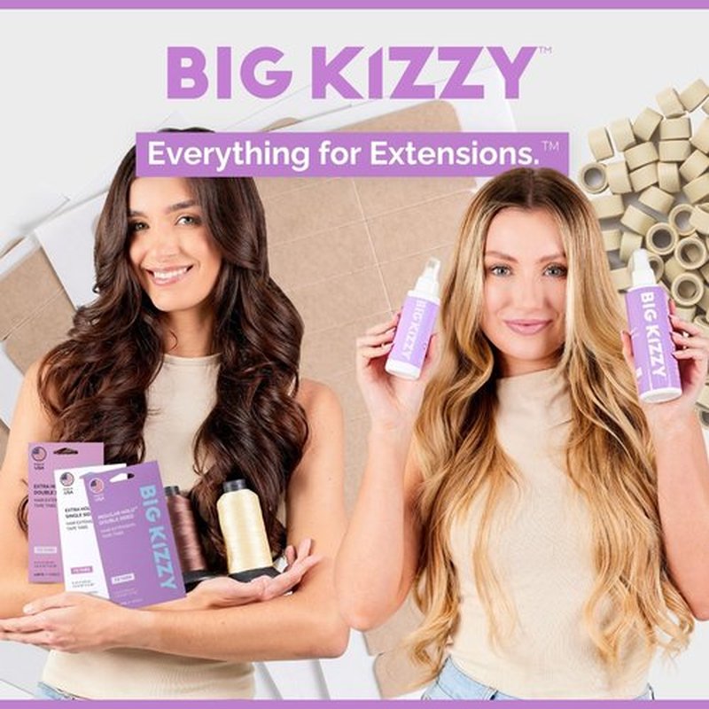 Big Kizzy 1000pcs Black Silicone Lined Microlink Beads for Weft Hair Extensions, 5.0mm for invisible extension application