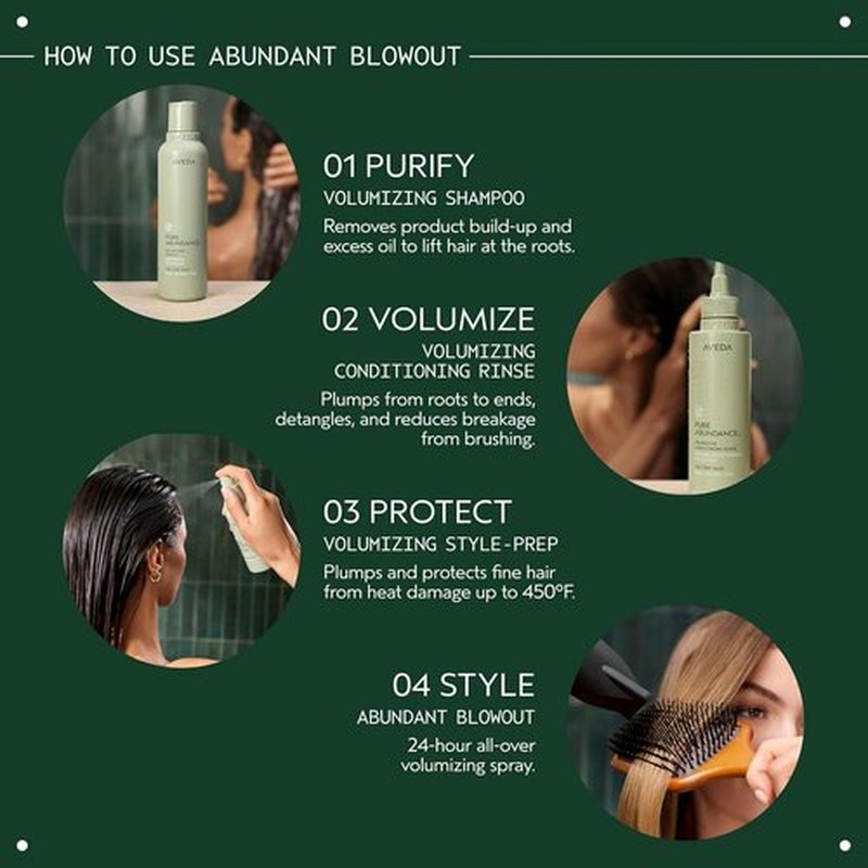 Aveda Abundant Blowout Volumizing Spray - 24-Hour Heat Protectant with Calming Lavender Aroma | 98% Naturally Derived