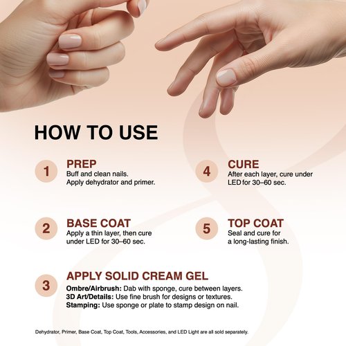 Cre8tion Nail Art Gel Solid Cream Palette for Nail Painting, Ombre, Stamping and Coverage, HEMA Free, TPO Free, 9 Colors (07)