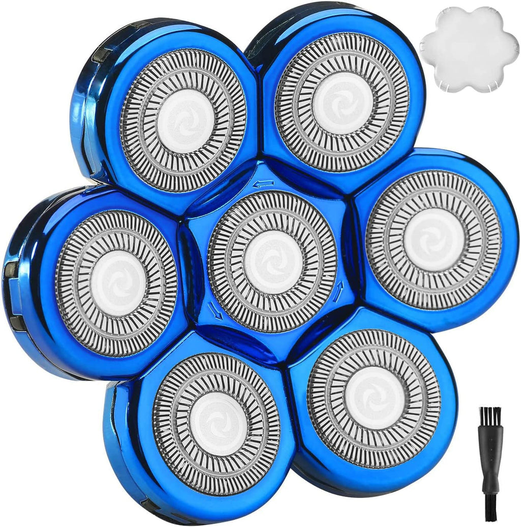 Universal 7 Blades Shaver Replacement Blades Compatible with Most Mainstream Brands Head Shaver Electric Shaver Replacement Head (7 Blue)