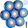 Universal 7 Blades Shaver Replacement Blades Compatible with Most Mainstream Brands Head Shaver Electric Shaver Replacement Head (7 Blue)