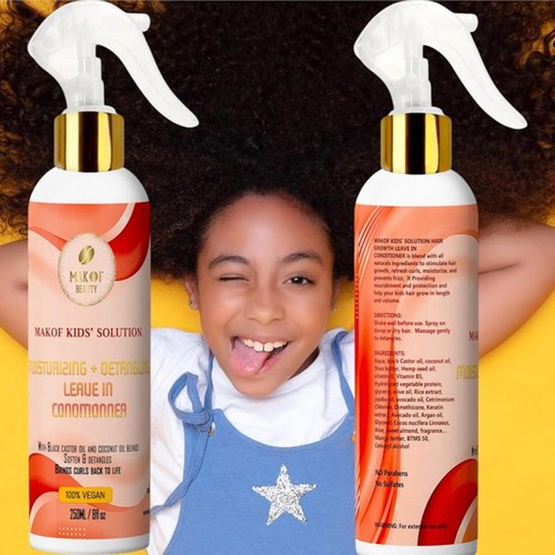 Skiennix Kids Leave-In Conditioner - Nourishing Formula with Mango Butter & Keratin | 8 Fl Oz
