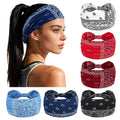 YARIEW Boho Headbands for Women Wide Bandana Headbands Stretch Knotted Headband Elastic Head Bands Women's Hair Band Non-Slip Yoga Workout Head Wraps Hair Accessories for Women