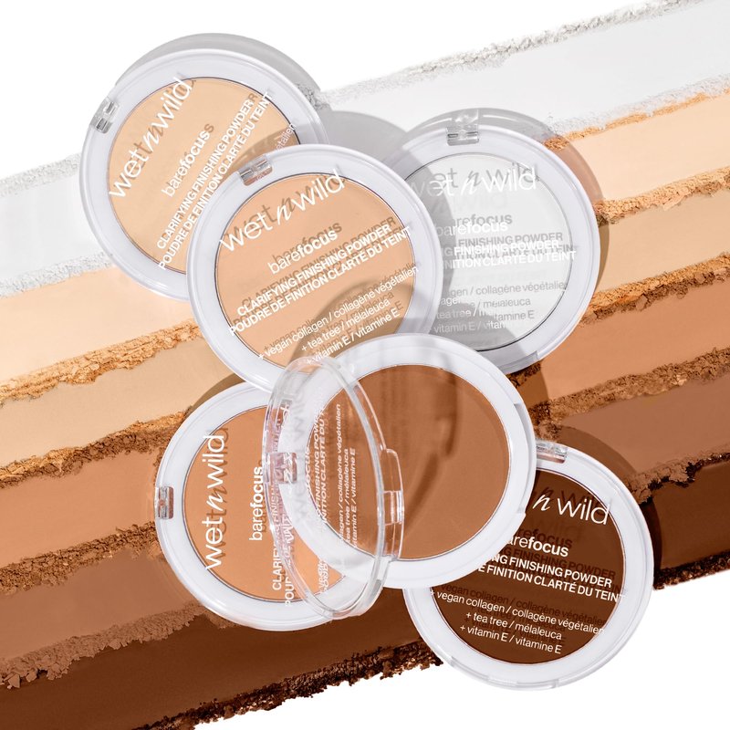 wet n wild Bare Focus Clarifying Finishing Powder | Matte | Pressed Setting Powder Translucent (Pack of 2)