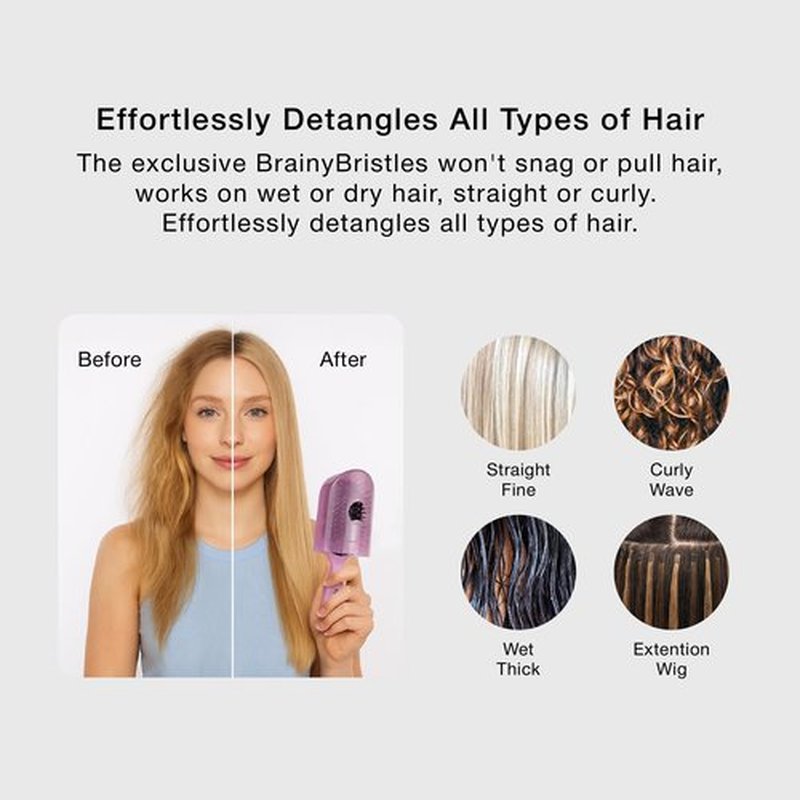 NuWay 4HAIR Traveler U.S. and International Patented Travel Brush (Petal Pink)