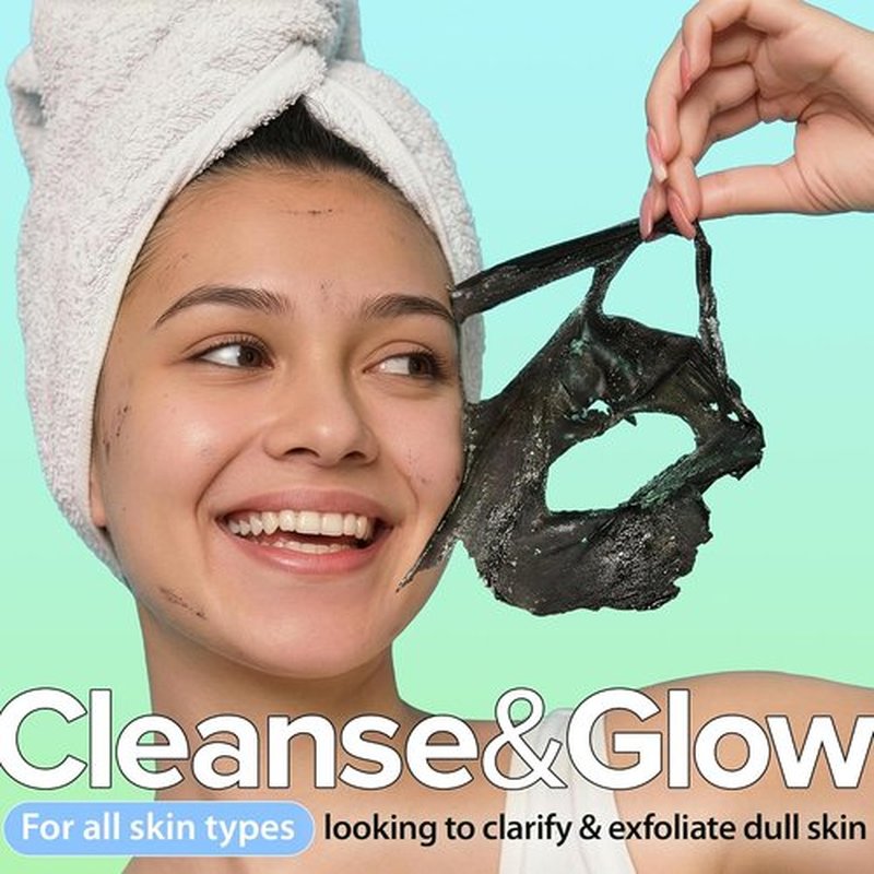 Ebanel Charcoal Peel Off Face Mask Applicator Set - Deep Pore Cleansing Blackhead Remover with Niacinamide & Vitamin C