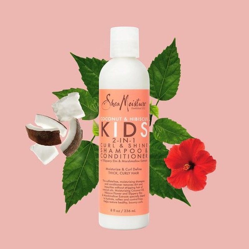 SheaMoisture 2-in-1 Kids Shampoo & Conditioner - Coconut & Hibiscus, Nourishing 8 oz