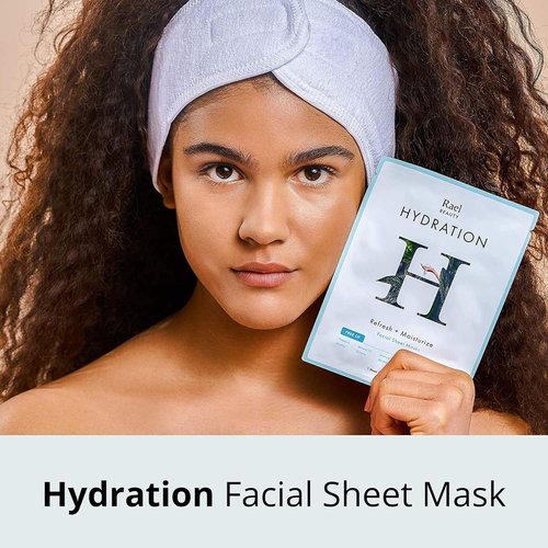 Rael Hydrating Face Masks - Bamboo Facial Sheet Mask for Dewy Skin | 5 Sheets with Fruit Extracts