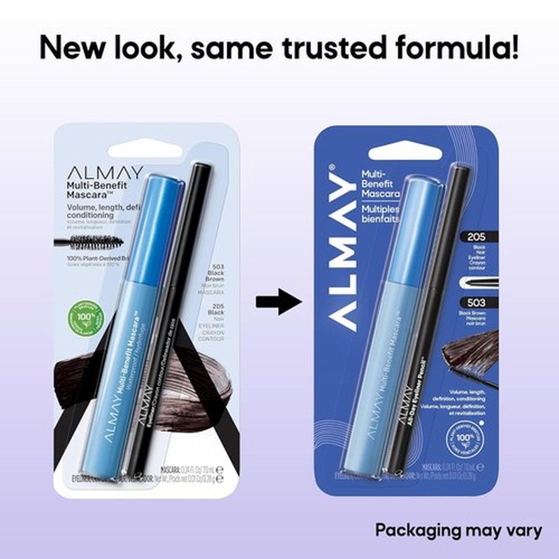 Almay Multi-Benefit Mascara & Eyeliner Duo - Versatile Black Brown Value Pack
