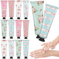 Swiffen Tea Party Hand Cream Gift Set Wonderland Floral Tea Party Favor Flower Moisturizing Hand Lotion Bulk Dry Cracked Care Cream Teapot Favor Boxes Treat Gift Goodie for Baby Shower, 30 ml(12 Pcs)