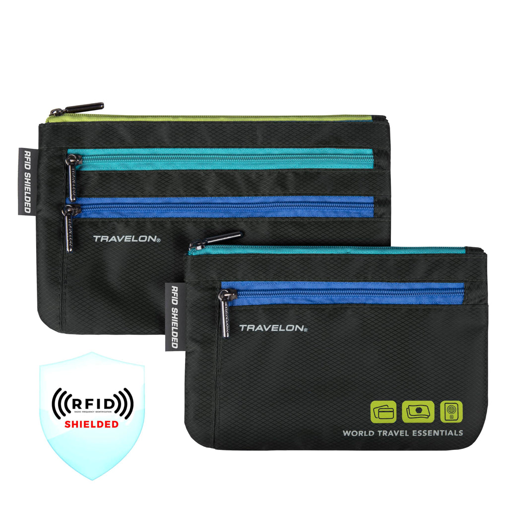 Travelon World Travel Essentials Set Of 2 Currency and Passport Organizers