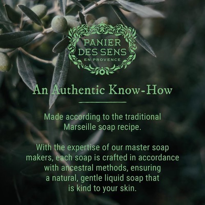 Panier des Sens - Moisturizing Liquid Hand Soap - Almond Hand Wash - French Marseille Soap with Coconut Oil - Refillable Kitchen & Bathroom Hand Soap - 96% Natural Ingredients -16.9 Fl.oz