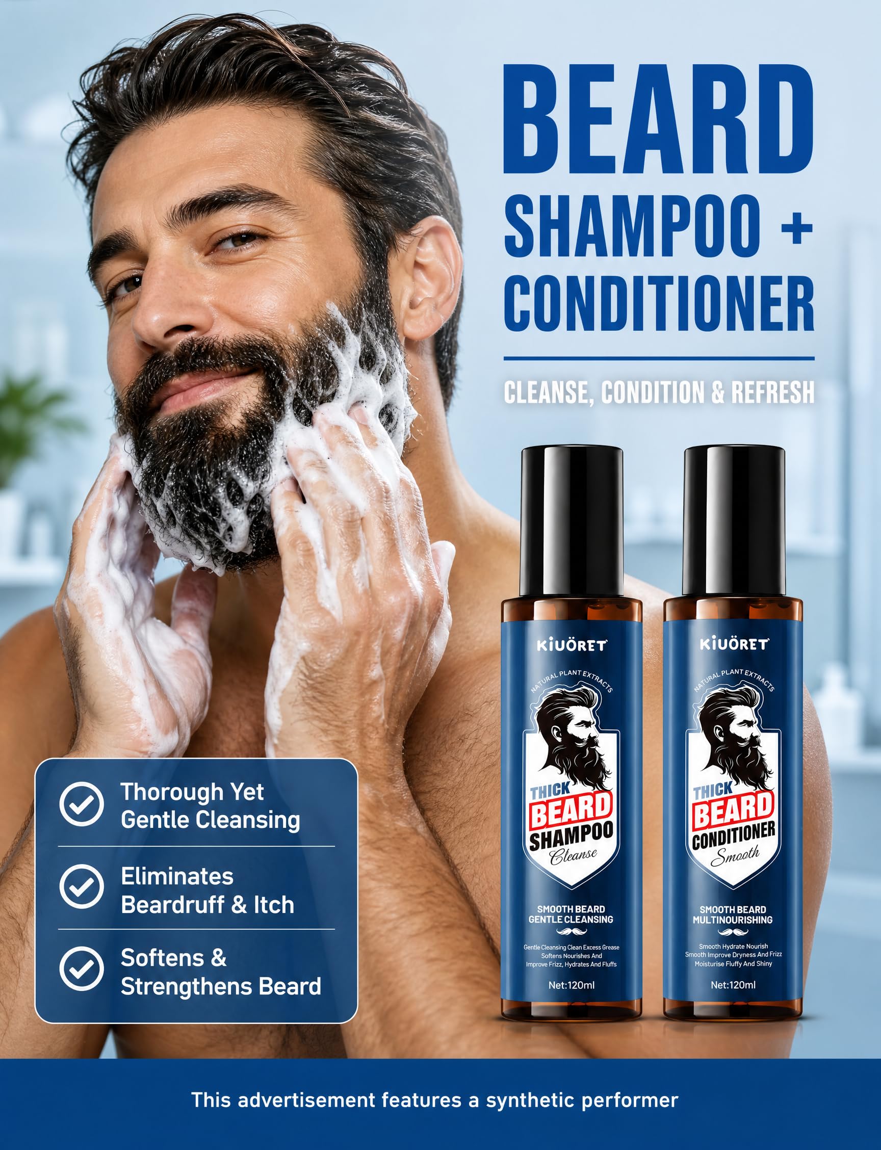 Beard Kit for Men Grooming & Care, Complete Beard Growth Kit with Shampoo, Conditioner, Oil, Spray & Balm
