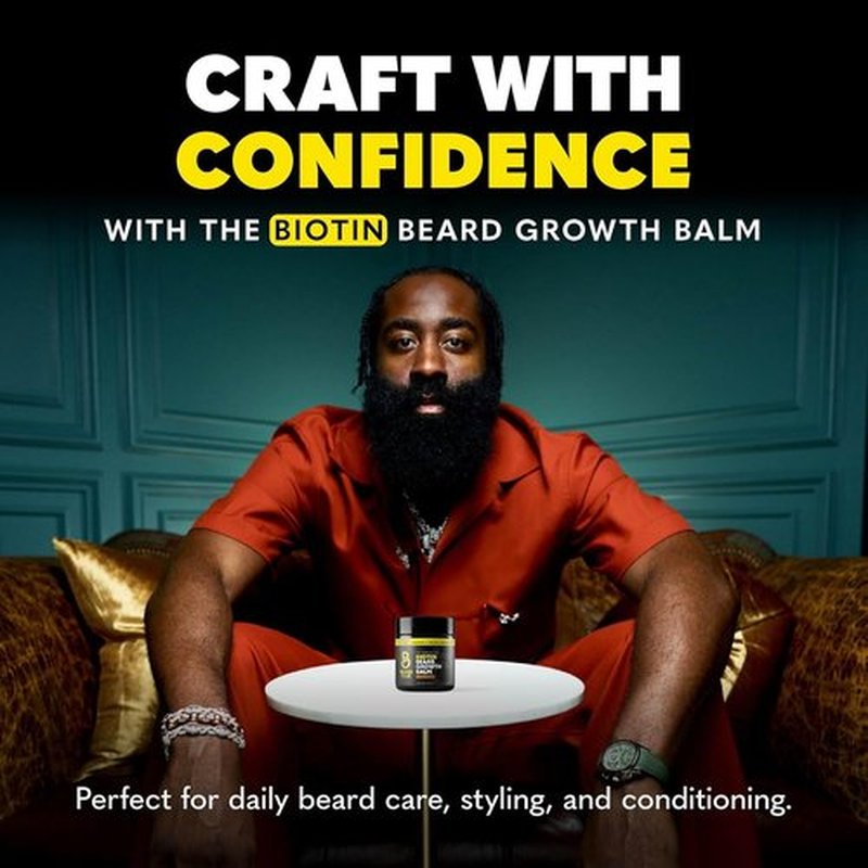 The Beard Club Biotin Beard Balm for Men - Moisturizing Shea Butter & Castor Oil - Amber Cedar Scent | 4 oz