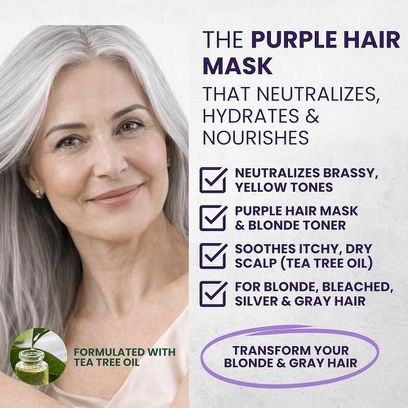 KESMEDIK Tea Tree Hair Mask Toner - Deep Conditioner with Argan Oil for Dry, Damaged, Bleached & Gray Hair | Relieves Itchy Scalp, Removes Brassy Tones