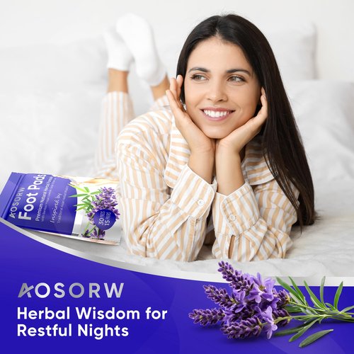 AOSORW Natural Foot Pads - Lavender Bamboo Vinegar - Premium Foot Care - Soothing Nighttime Ritual - Comforting Aromatherapy Experience - 30 Pads (Pack of 1)
