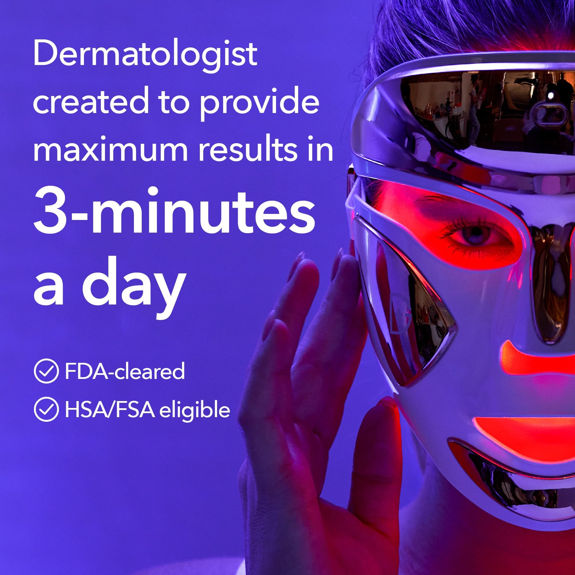 Dr. Dennis Gross DRx SpectraLite FaceWare Pro – LED Face Mask for Skin Rejuvenation with Dual Red & Blue Light Therapy, FSA HSA Eligible