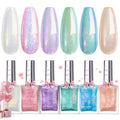 Beetles Glitter Nail Polish Set, 6 Colors Dreamy Pastel Pearl Quick Dry Nail Polish Kit, Long Lasting Shine DIY Manicure Gift for Women Girl Christmas Nail Art