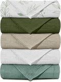 Skiennix Muslin Receiving Blankets - 5 Pack Neutral Swaddle Wraps for Newborns | Breathable & Skin-Friendly
