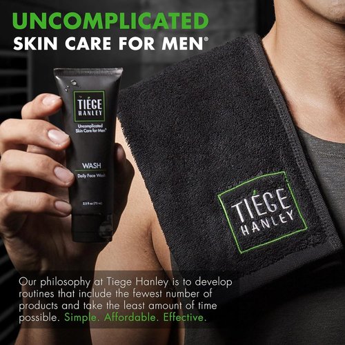 Tiege Hanley Acne Treatment Skin Care Set for Men, System Level 2, Tiegeclear Advanced Routine With Salicylic Acid Wash, Glycolic Acid Pads, Serum & Daily Moisturizer, Men’s Skin Care, 4 Piece Kit