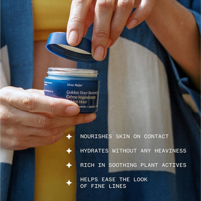 Ursa Major Golden Hour Face Moisturizer - Vegan Daily Recovery Cream | Hydrate & Repair | 1.57 oz