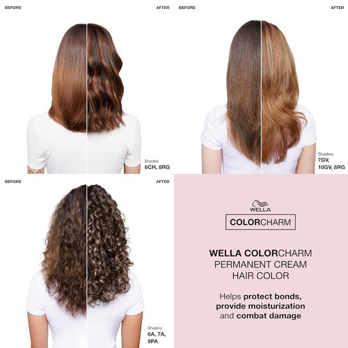 COLORCHARM Permanent Cream Hair Dye - 100% Gray Coverage | Auburn, Red Violet, Burgundy, Copper Shades | Vegan & Paraben-Free | 2 oz.