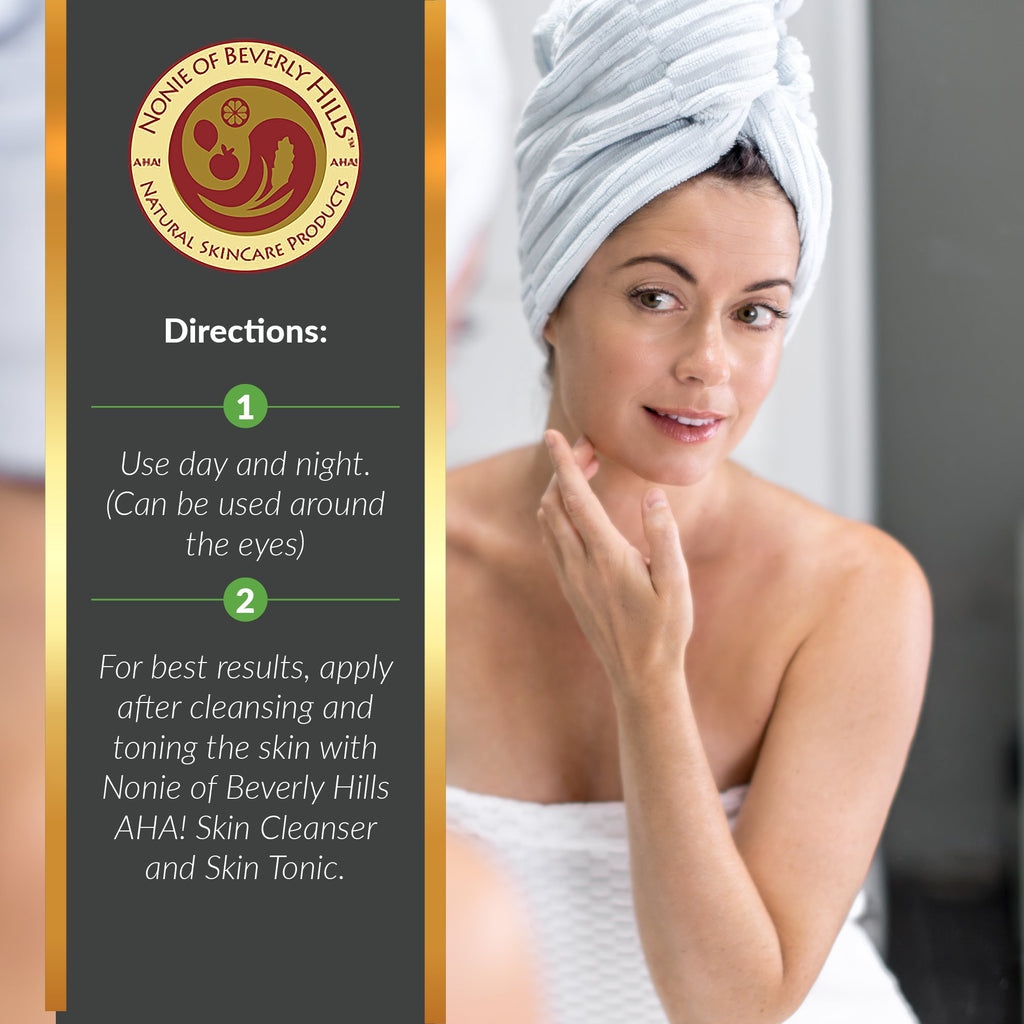 Nonie AHA Protein Moisturizer for Dry Skin Rejuvenating Protein Cream with Alpha Hydroxy Acids 100% Natural & Vegan Ingredients Gentle USA Made