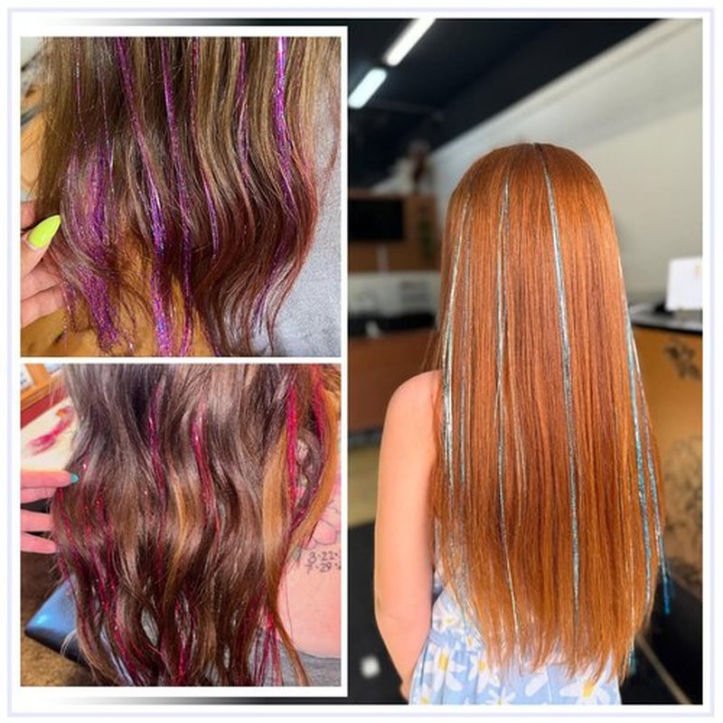 Hair Tinsel Kit 18 Colors, 8000 Strands, 48 Inches Heat-Resistant Glitter Hair Extensions with Application Tools, Holographic Fairy Hair Tinsel for Girls & Kids, For Christmas, Halloween (18 colors)