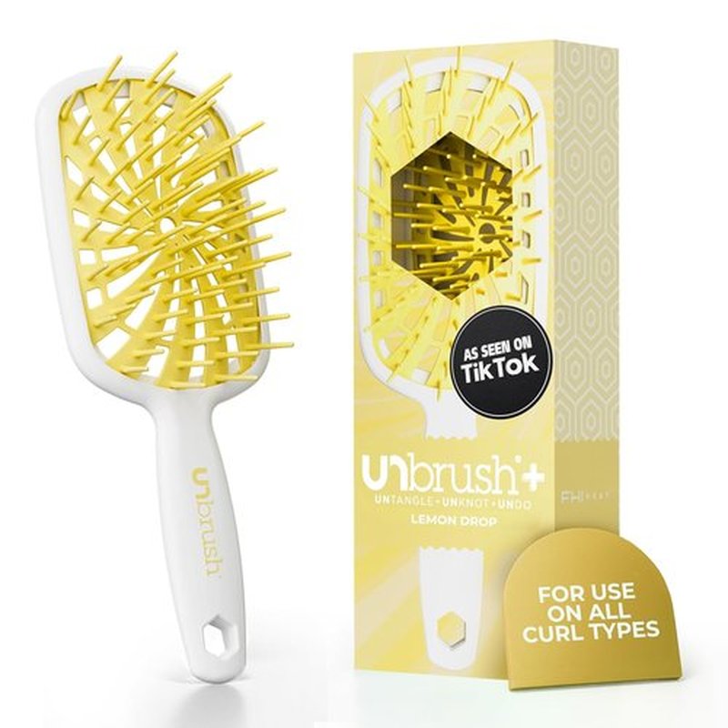 FHI Heat UNbrush Plus - Gentle Curly Hair Brush for Effective Detangling | 84 UltraFlex Bristles, Lightweight & Vented