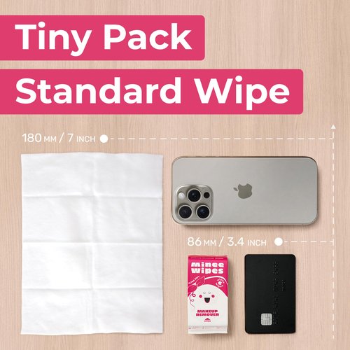 Impossibly Compact Travel Makeup Remover Wipes - 99% Water and Aloe - Ultra Soft, Safe for Sensitive Skin, Thick & Durable - Travel Essentials for Adults & Teens - Scented (8 Pack 48 Wipes)