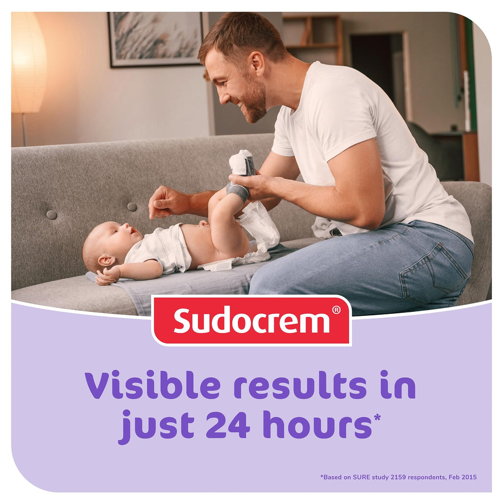 Sudocrem Diaper Rash Cream for Babies, Triple Action Zinc Oxide Baby Rash Cream, Soothing Skin Protectant for Diaper Care & Baby Skin, 4.4oz (125g)