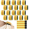 24 Pcs Softball Sleeve Holders, 5.11 Inch Fastpitch Softball Shirt Sleeve Ties, Yellow with Red Stitching Shirts Sleeves Straps Fasteners Clips Sports Activities Accessories for Kids