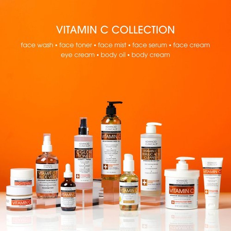 Advanced Clinicals Vitamin C Glow Facial Mist Toner for Face W/Rosewater, Ferulic Acid, & Peptides. Vitamin C Antioxidant Moisturizer Face Mist Provides Instant Skin Hydration, Non-Greasy, 8 Fl Oz