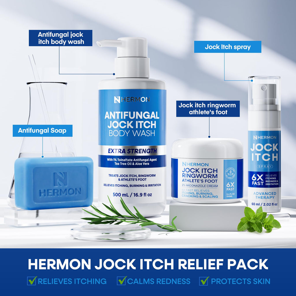 Hermon Antifungal Body Wash for Jock Itch (2 Packs Body Wash)