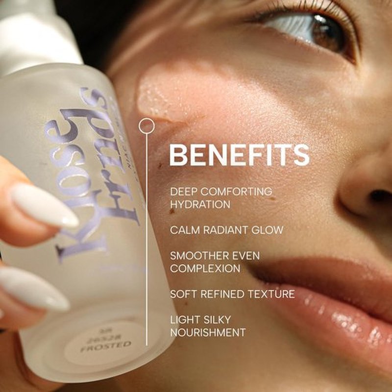Niacinamide & Rice Extract Facial Serum - Hydrating Glow Serum with Hyaluronic Acid & Centella - 1 fl oz