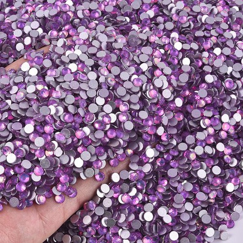 Blinginbox Rhinestones for Crafting,Flatback Rhinestones Glass Gems Stones Round Gemstones Non-Hotfix Crystal for Crafts Nail Decoration,Lavender Crystal(2.7-2.9mm) SS10/1440pcs
