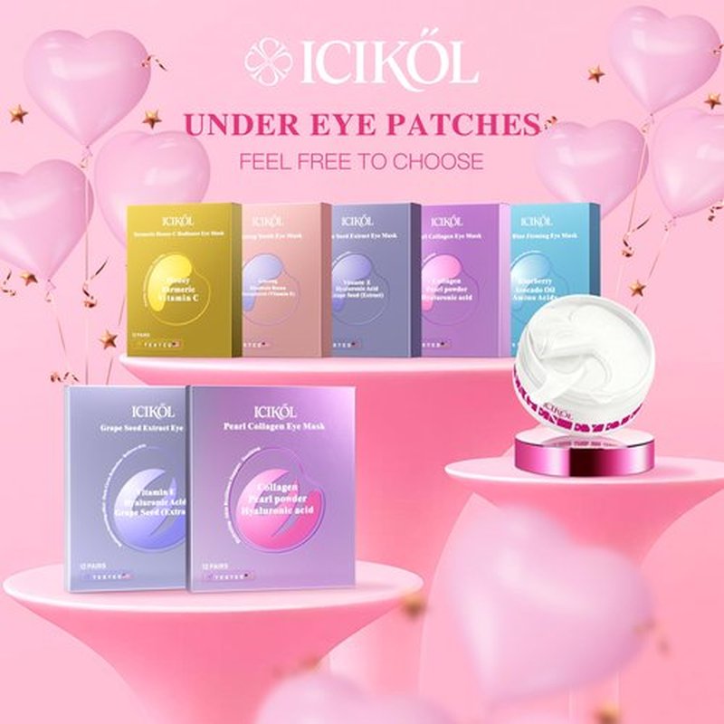 ICIKOL Collagen Under Eye Patches Mask - Undereye Patches for Dark Circles, Puffiness, Wrinkles - Gel Under Eye Patches, Birthday Gifts for Women - Gifts for Women - Vegan