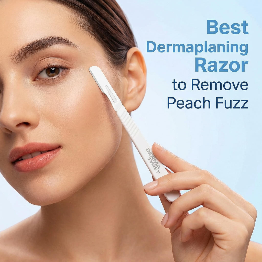 DermaTwist 10R Dermaplane Razor for Women Face – 20-Pack Sterile Disposable Dermaplane Scalpels Facial Razors for Women Face Dermaplaning Professional Face Shaver