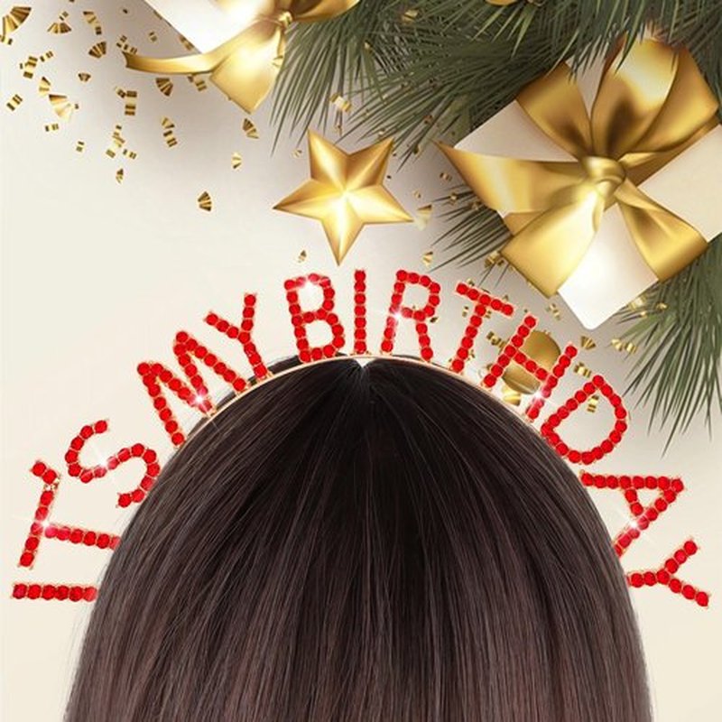 BAHABY It's My Birthday Princess Sash Set - Red Headband, Tiara & Accessories for Women Girls Happy Party