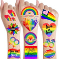 72 PCS Pride Tattoos, Rainbow Temporary Tattoos For Men Women Adults, LGBT Pride Face Tattoos Temporary, LGBTQ Flag Stripes Rainbow Body Stickers, LGBT Gay Pride Accessories Parade Celebrations Party