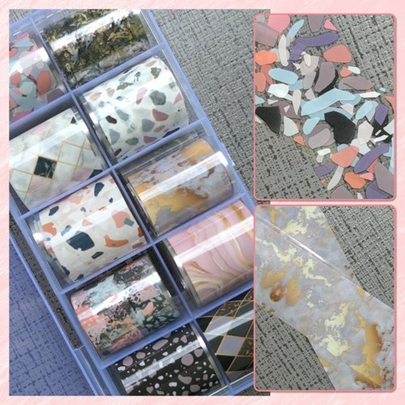 Lifextol Nail Foil Transfer Nail Art Stickers, 30 Rolls Deco Nail Foil Transfer Sheets for Fake Nail Tips Nail Transfer Foil for Nail with Butterfly, Marble Nail Foil Stickers for Press on Nails