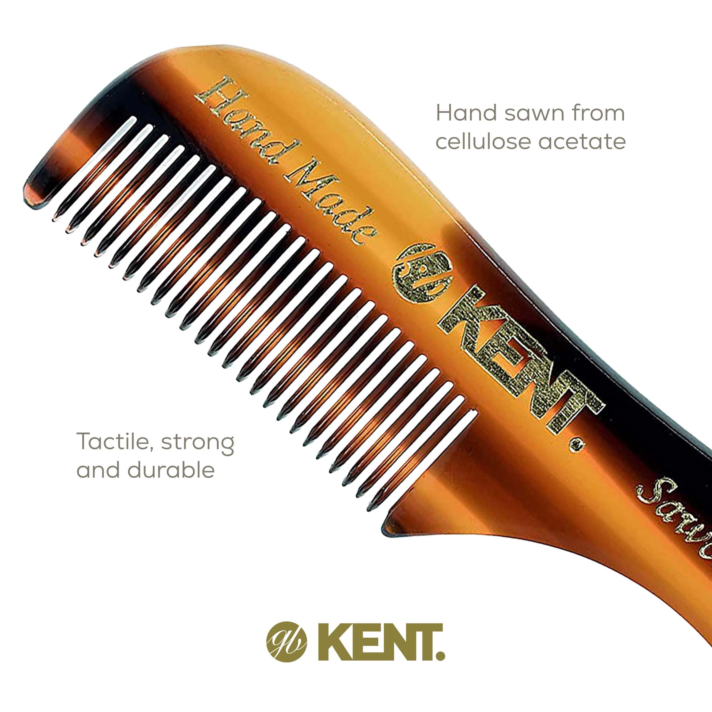 Kent A 81T X-Small Men's Beard Mustache Mini Pocket Comb, Fine Toothed Pocket for Facial Hair Grooming and Styling. Hand-Made of Quality Cellulose Acetate, Saw-cut Hand Polished. Made in England