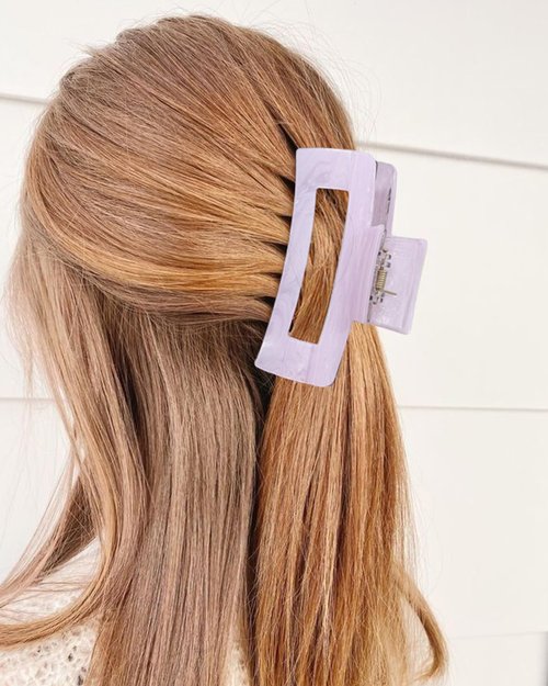 4Pcs Large Acrylic Hair Claw Clips, Nonslip Cute Hair Clips for Thick Hair and Long Hair, Rectangle Marble Claw Clips Hair Accessories for Women and Girls