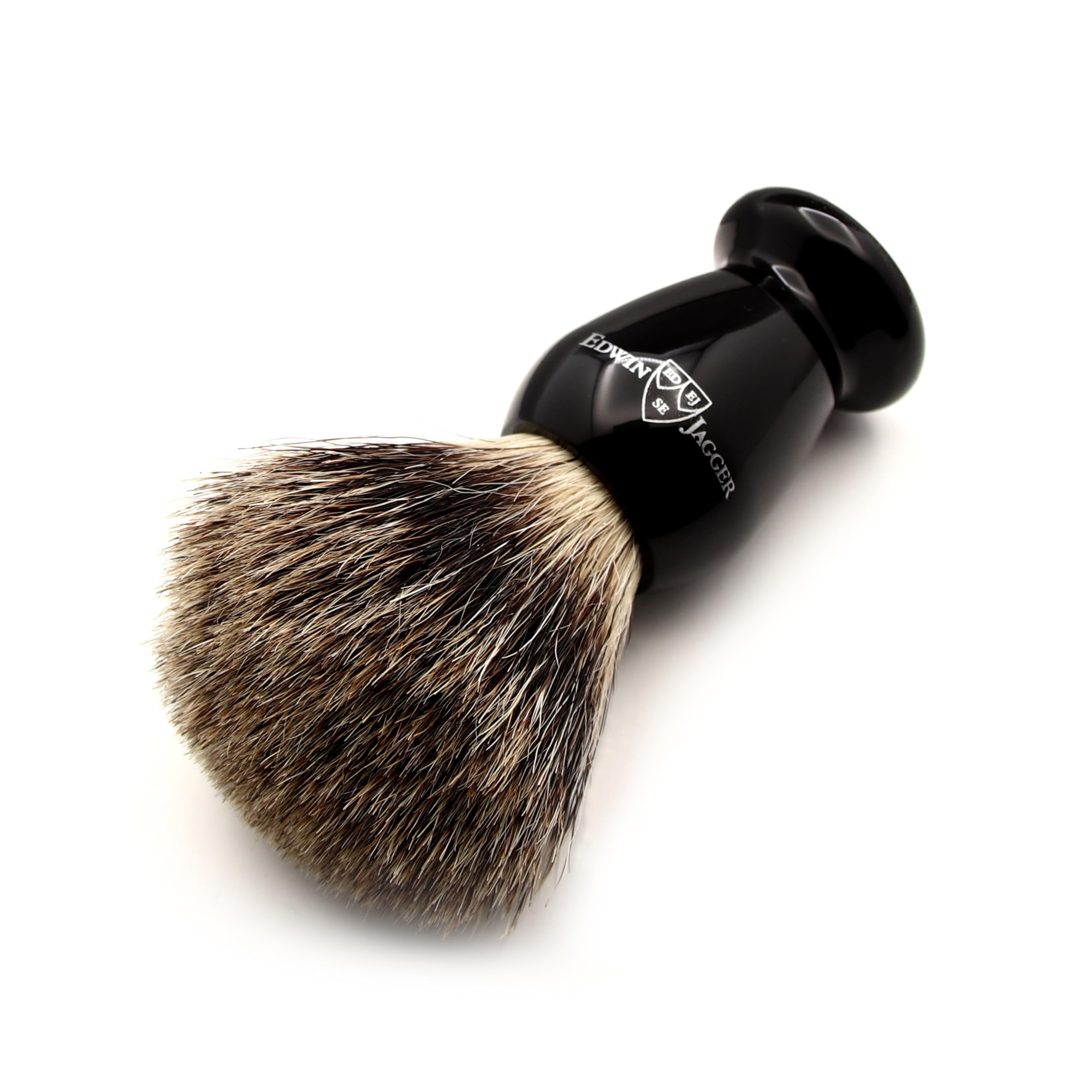 Edwin Jagger Best Badger Shaving Brush with Drip Stand, Imitation Ebony, Medium