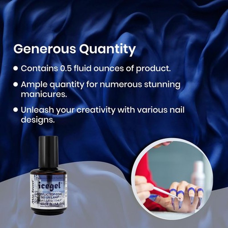 Mia Secret Professional Nail System Ice Gel Acrylic Top Coat No Uv Lamp