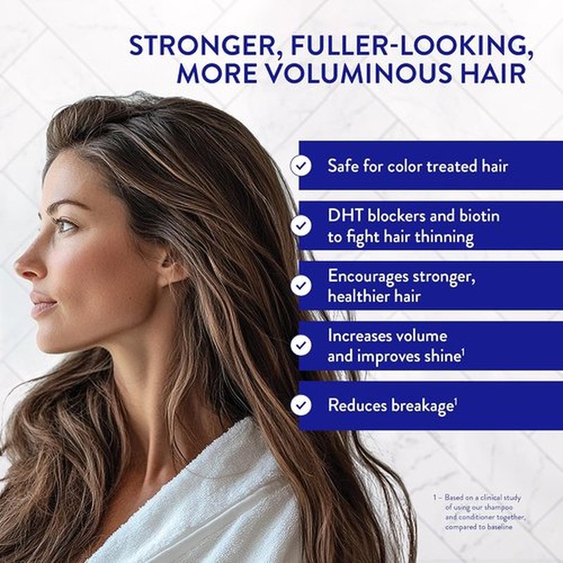 Routine Wellness Anti-Thinning Shampoo & Conditioner Set - Biotin DHT Blocker for Thinning Hair - Color Safe, Coconut & Vanilla (Pack of 2)